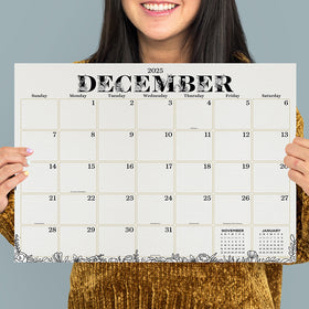 July 2025 - June 2026 Floral Medium Desk Pad Monthly Blotter Calendar