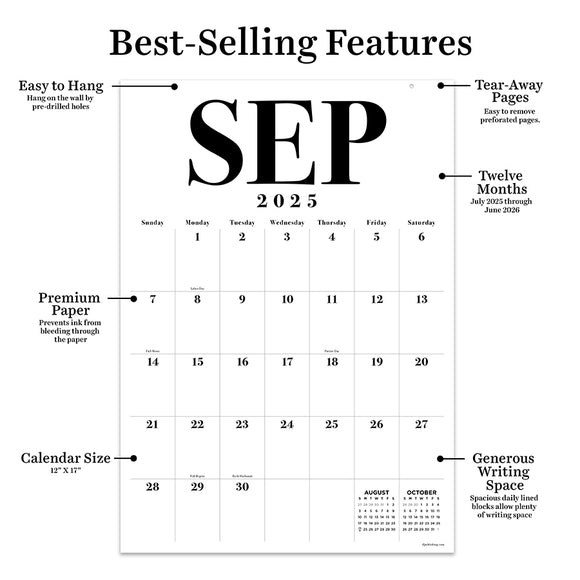 July 2025 - June 2026 Medium Art Poster Wall Calendar