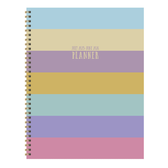 July 2025 - June 2026 Striped Down Large Weekly Monthly Planner