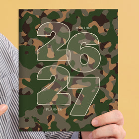 July 2026 - June 2027 Camo Medium Monthly Planner