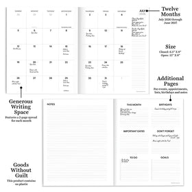 July 2026 - June 2027 Fully Floral Medium Monthly Planner - 0