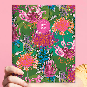 July 2026 - June 2027 Fully Floral Medium Monthly Planner