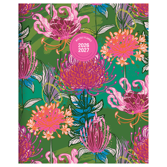 July 2026 - June 2027 Fully Floral Medium Monthly Planner