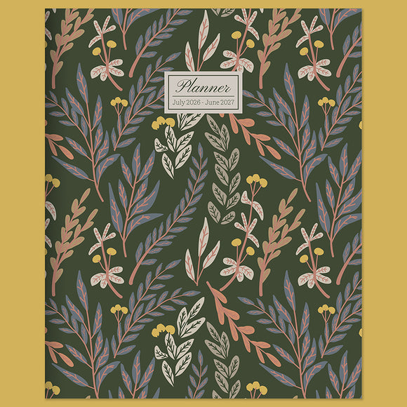 July 2026 - June 2027 Trailing Blooms Medium Monthly Planner
