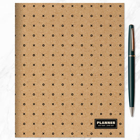 July 2026 - June 2027 Kraft Dot Medium Monthly Planner