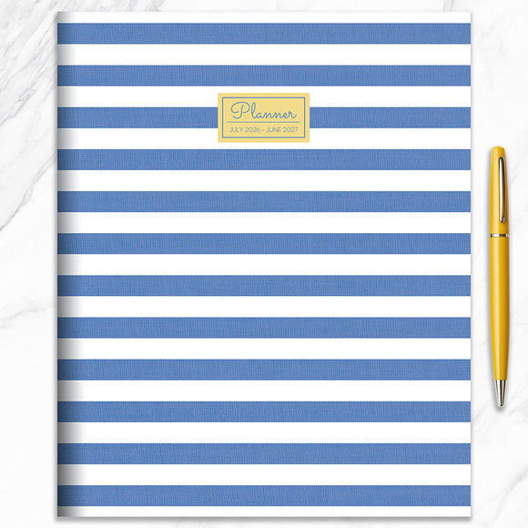 July 2026 - June 2027 Linen Lines Large Monthly Planner