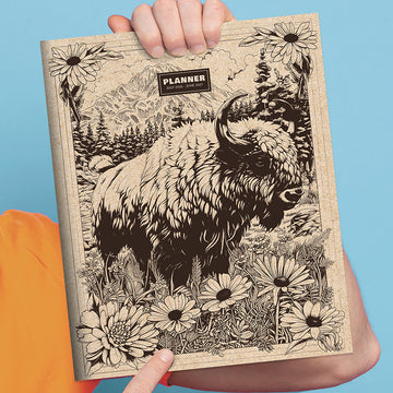 July 2026 - June 2027 Wild Bison Large Monthly Planner