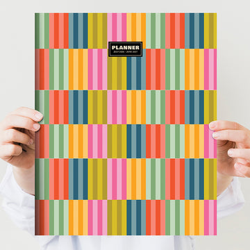 July 2026 - June 2027 Blocked Colors Large Monthly Planner