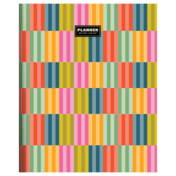 July 2026 - June 2027 Blocked Colors Large Monthly Planner