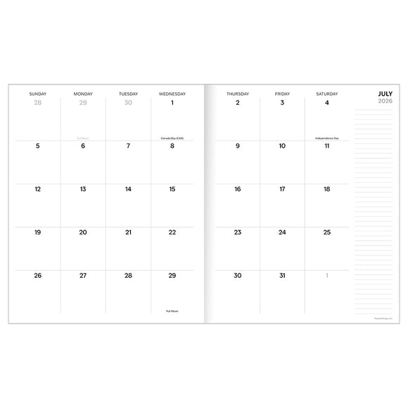 July 2026 - June 2027 Exotic Palms Large Monthly Planner