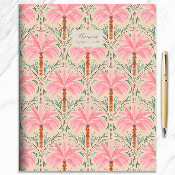 July 2026 - June 2027 Exotic Palms Large Monthly Planner