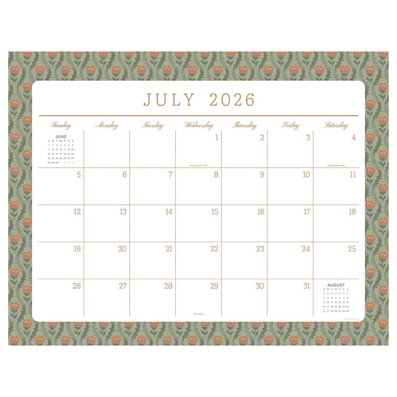 July 2026 - June 2027 Artisan Legacy Large Desk Pad Monthly Blotter Calendar