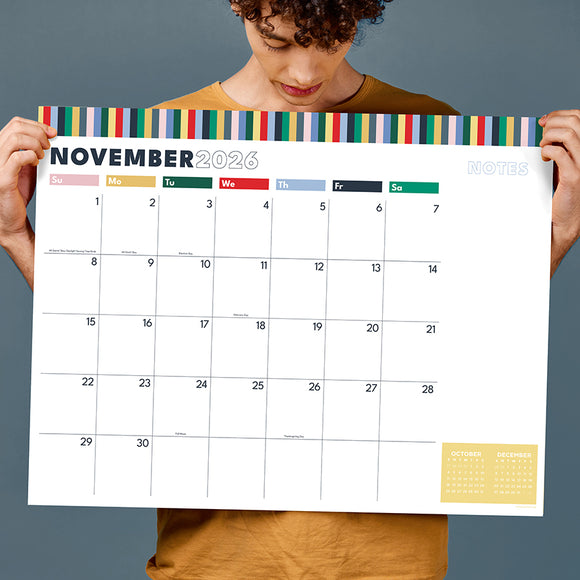 July 2026 - June 2027 Long Weekend Large Desk Pad Monthly Blotter Calendar