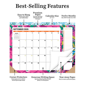 July 2026 - June 2027 Maximal Mirage Large Desk Pad Monthly Blotter Calendar - 0