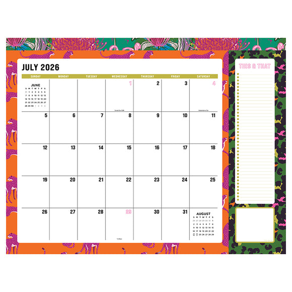 July 2026 - June 2027 Maximal Mirage Large Desk Pad Monthly Blotter Calendar