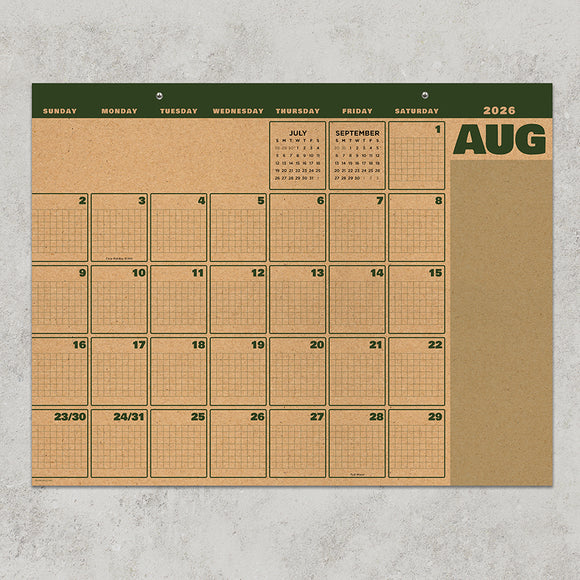July 2026 - June 2027 Trail + Timber Large Desk Pad Monthly Blotter Calendar
