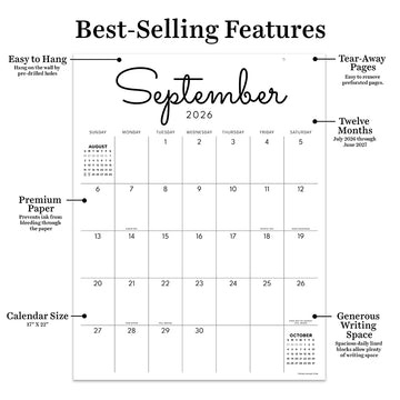 July 2026 - June 2027 Large Art Poster Wall Calendar - 0