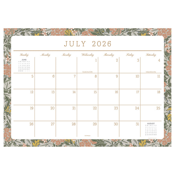 July 2026 - June 2027 Artisan Legacy Medium Desk Pad Monthly Blotter Calendar