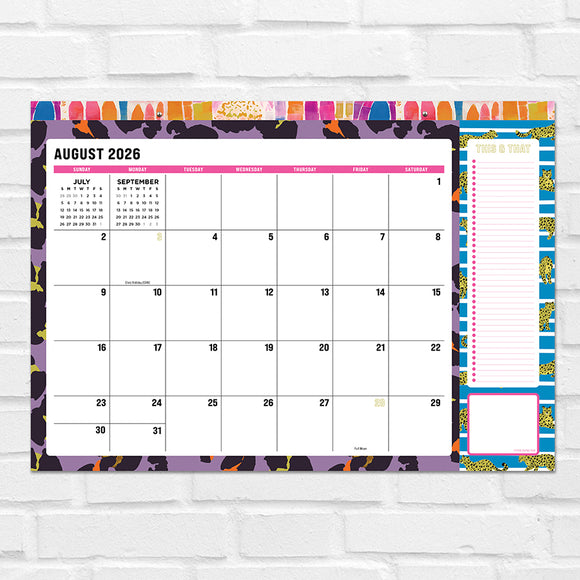 July 2026 - June 2027 Maximal Mirage Medium Desk Pad Monthly Blotter Calendar