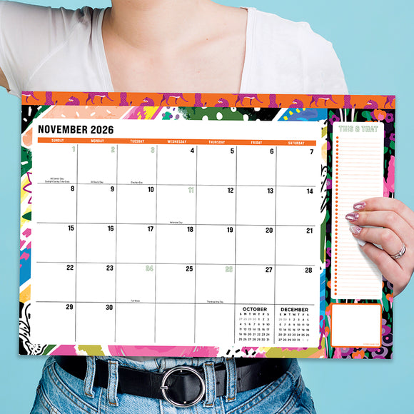 July 2026 - June 2027 Maximal Mirage Medium Desk Pad Monthly Blotter Calendar