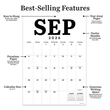 July 2026 - June 2027 Medium Art Poster Wall Calendar - 0