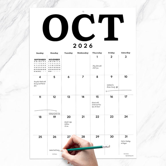 July 2026 - June 2027 Medium Art Poster Wall Calendar