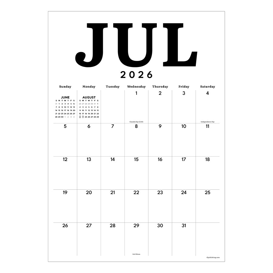 July 2026 - June 2027 Medium Art Poster Wall Calendar | TF