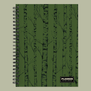 July 2026 - June 2027 Green Forest Medium Weekly Monthly Planner