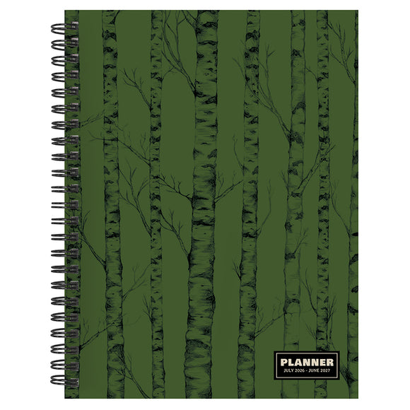 July 2026 - June 2027 Green Forest Medium Weekly Monthly Planner
