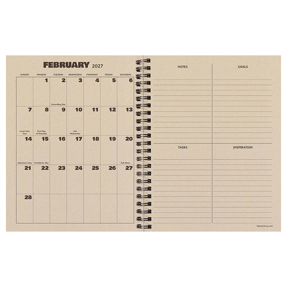 July 2026 - June 2027 Blue Flannel Medium Weekly Monthly Planner