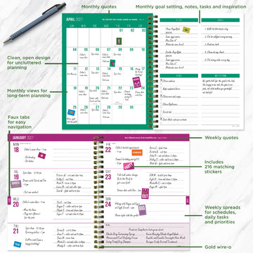 July 2026 - June 2027 Buds & Blooms Medium Weekly Monthly Planner - 0
