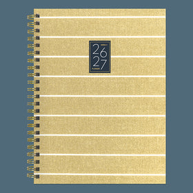 July 2026 - June 2027 Yellow Linen Medium Weekly Monthly Planner