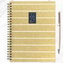 July 2026 - June 2027 Yellow Linen Medium Weekly Monthly Planner-7