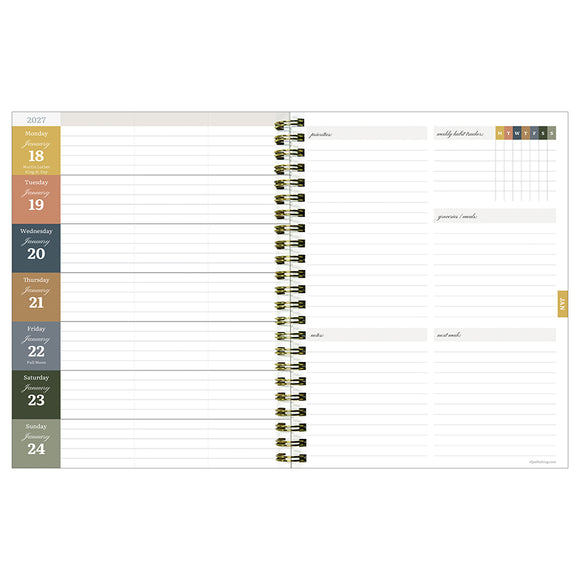July 2026 - June 2027 The Rose Garden Medium Weekly Monthly Planner
