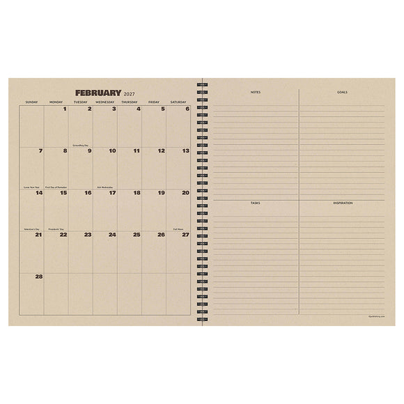 July 2026 - June 2027 Leather Compass Large Weekly Monthly Planner