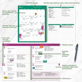 July 2026 - June 2027 Statement Stripe Large Weekly Monthly Planner - 0
