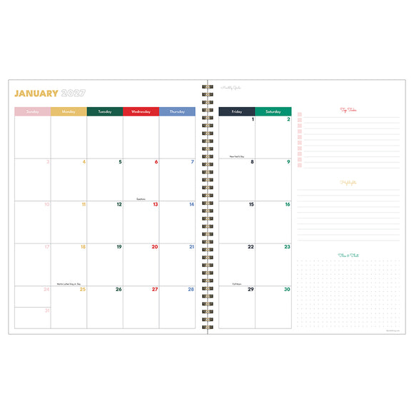 July 2026 - June 2027 Very Berry Large Weekly Monthly Planner