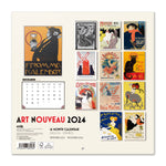 Bilingual 2024 Art Nouveau Wall Calendar