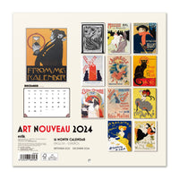 Bilingual 2024 Art Nouveau Wall Calendar
