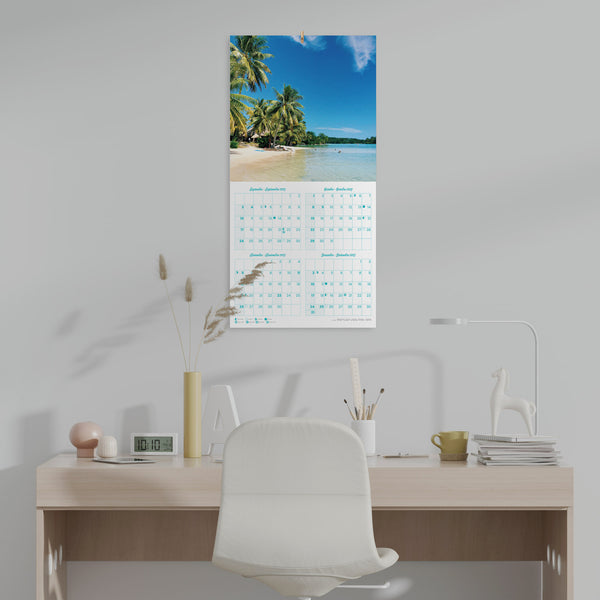 Bilingual 2024 Tropical Paradise Wall Calendar