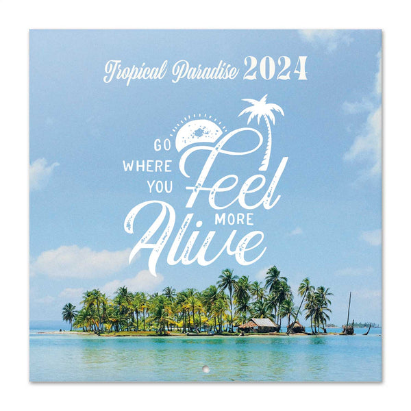 Bilingual 2024 Tropical Paradise Wall Calendar