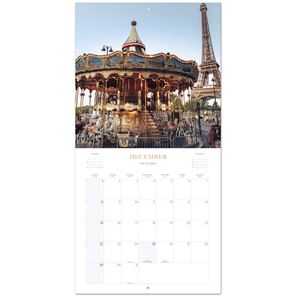 Bilingual 2024 Paris Wall Calendar