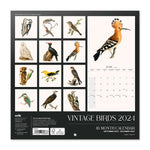 Bilingual 2024 Vintage Birds Wall Calendar