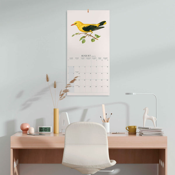 Bilingual 2024 Vintage Birds Wall Calendar