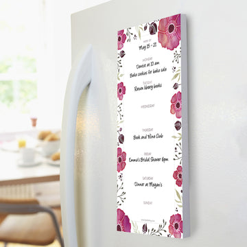 Floral Poppies Memo Magnet Note Pad