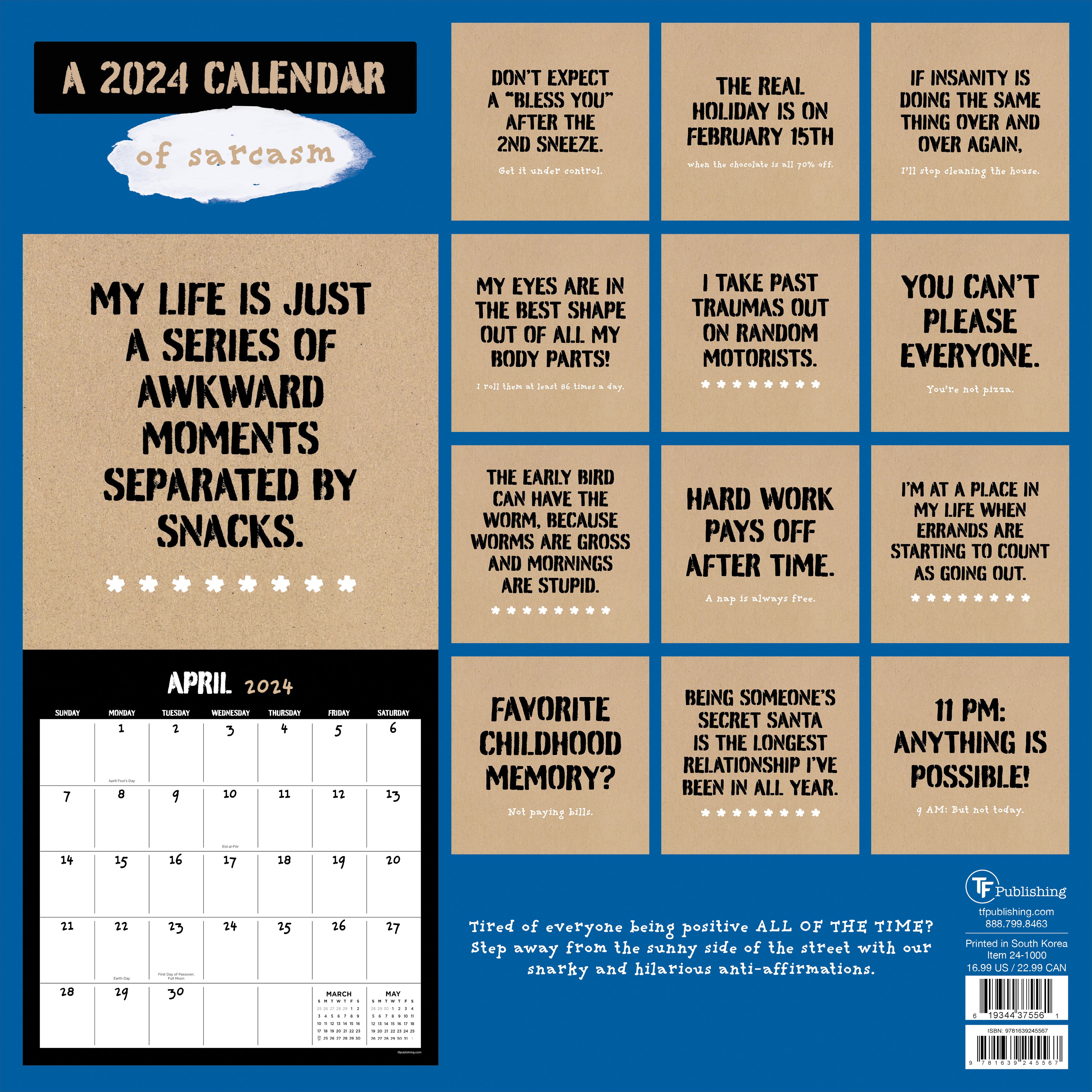 2024 AntiAffirmations Wall Calendar TF Publishing Calendars