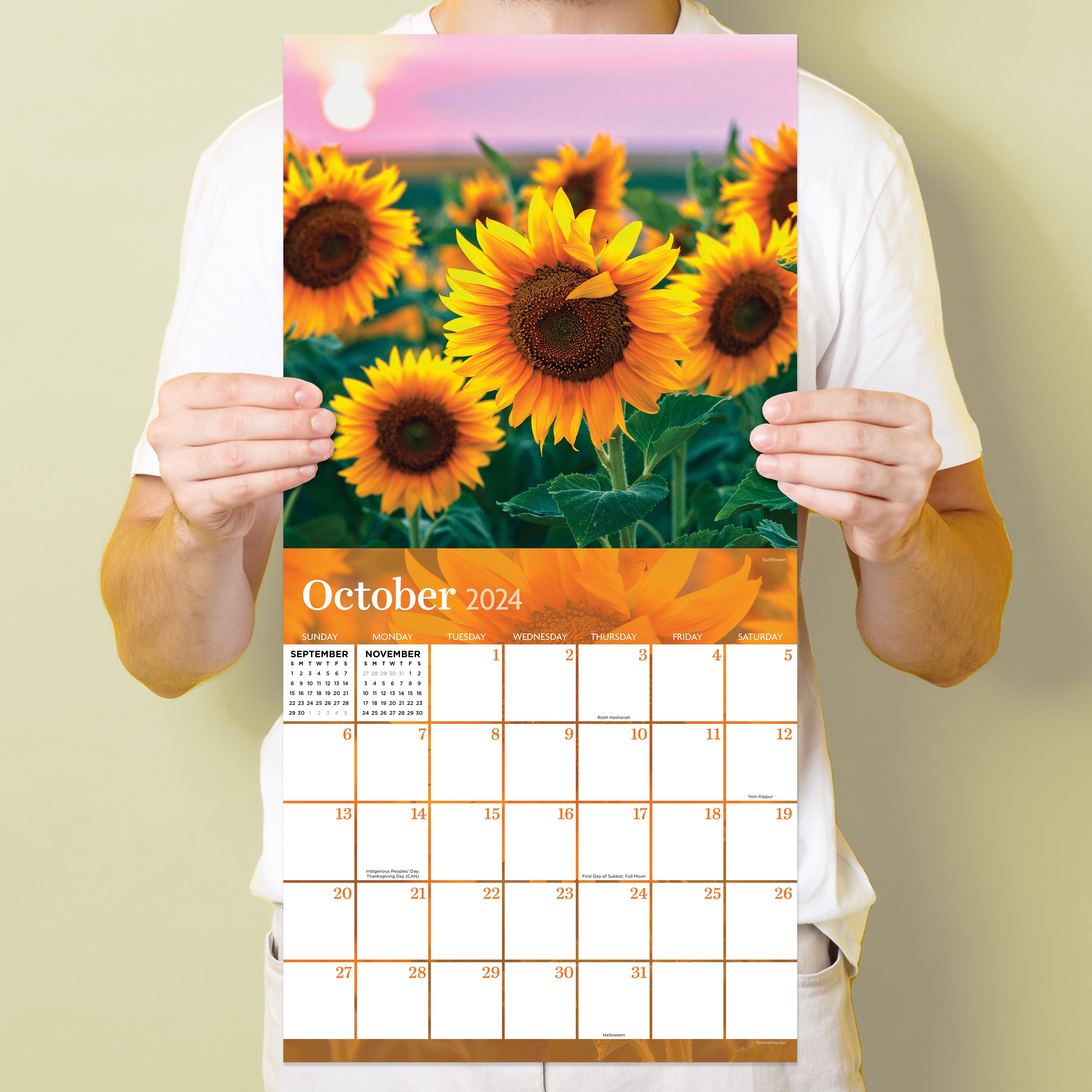 2024 Flowers Wall Calendar
