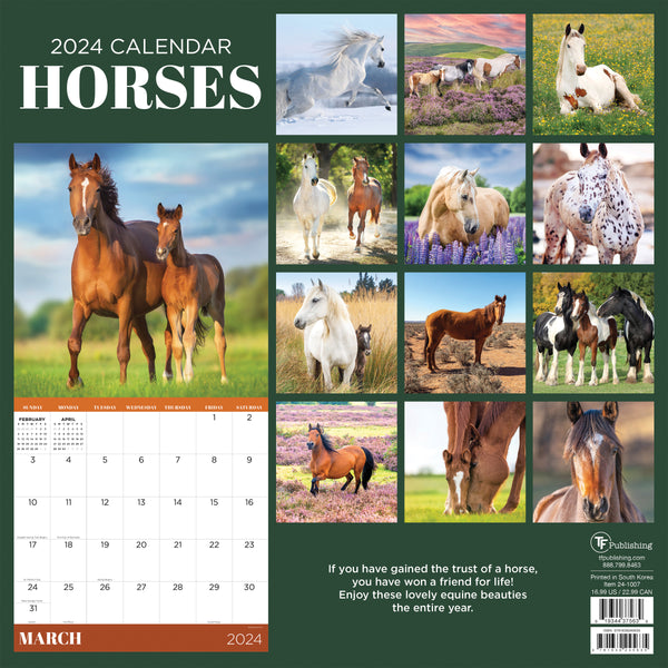 2024 Horses Wall Calendar