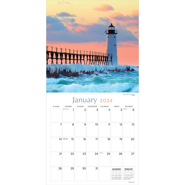 2024 Lighthouses Wall Calendar