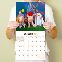 2024 Playful Pigs Wall Calendar